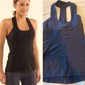 Lululemon Black Scoopneck Tank Top Yoga Athleisure Size 6 EUC